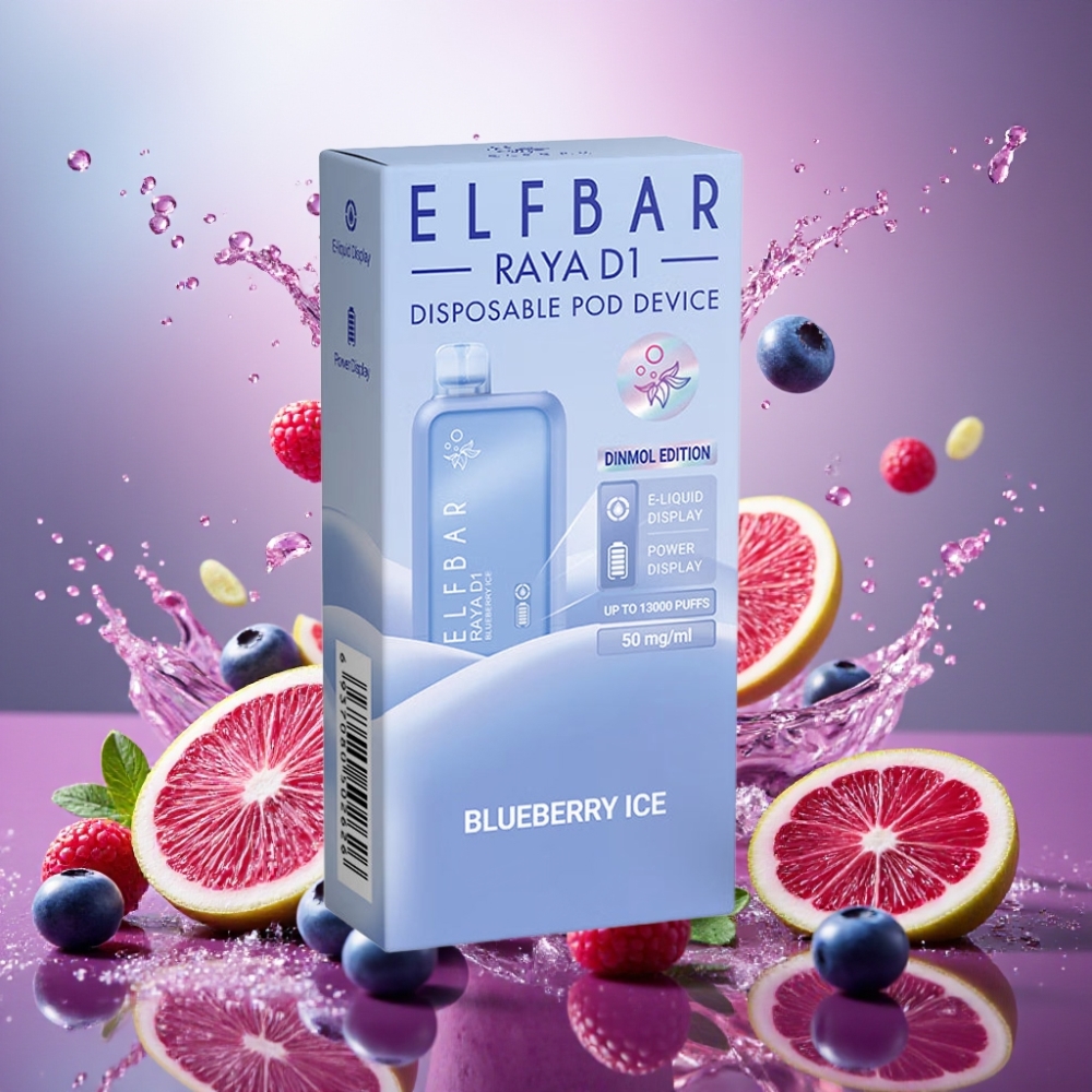 Partihandel Sverige Elf Bar Raya D1 13000 Blåbär Is 18ml 650mAh Typ-C