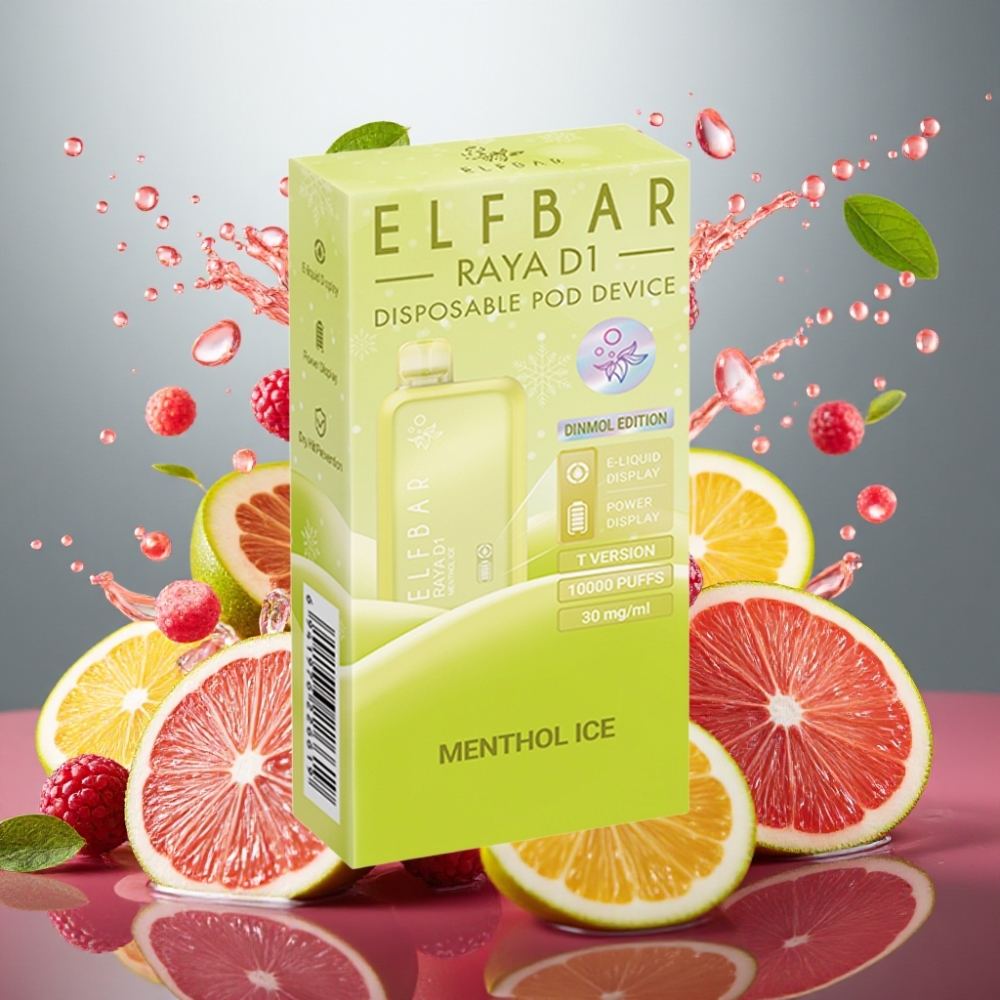 Partihandel Sverige Elf Bar Raya D1 13000 Myntor Laddningsbar 650mAh Menthol Is