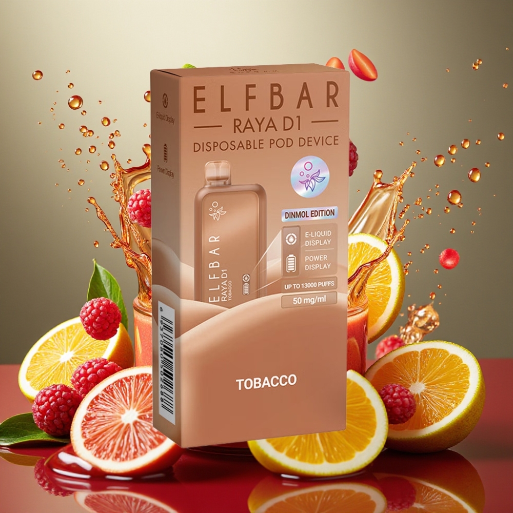 Partihandel Sverige Elf Bar Raya D1 13000 Puffs 18ml 650mAh Type-C Tobak