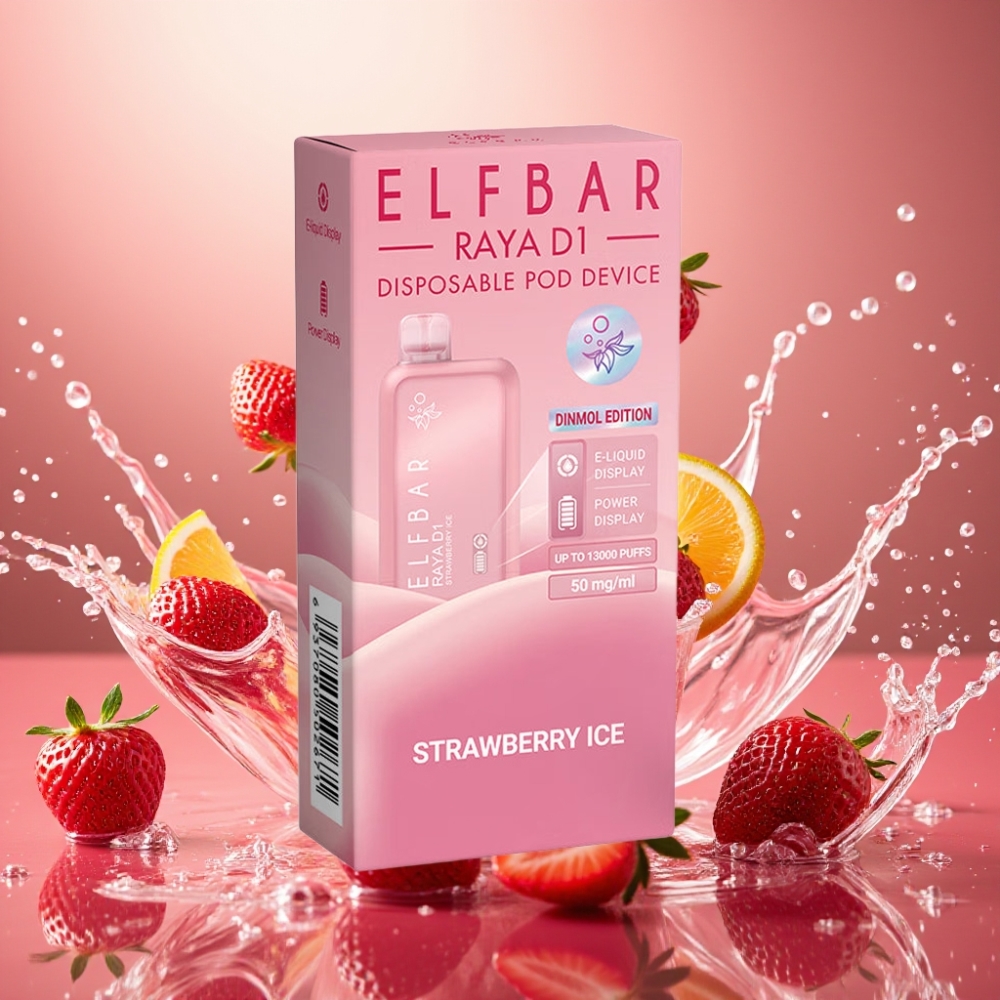 Partihandel Sverige Elf Bar Raya D1 13000 Puffs Engångs Vape Jordgubb Is 18ml 650mAh