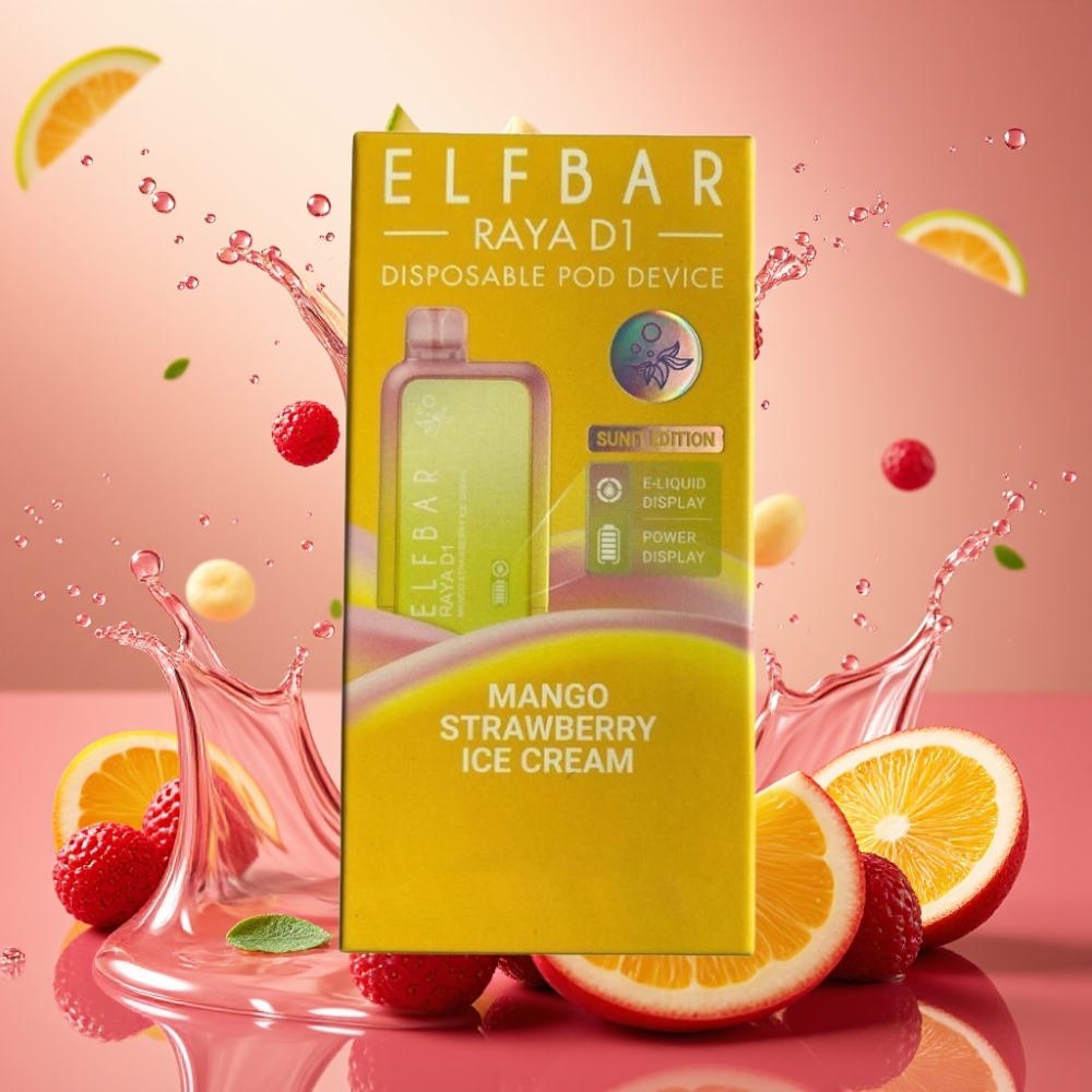 Partihandel Sverige Elf Bar Raya D1 13000 Puffs Engångs Vape Mango Jordgubb Glass 18ml 650mAh