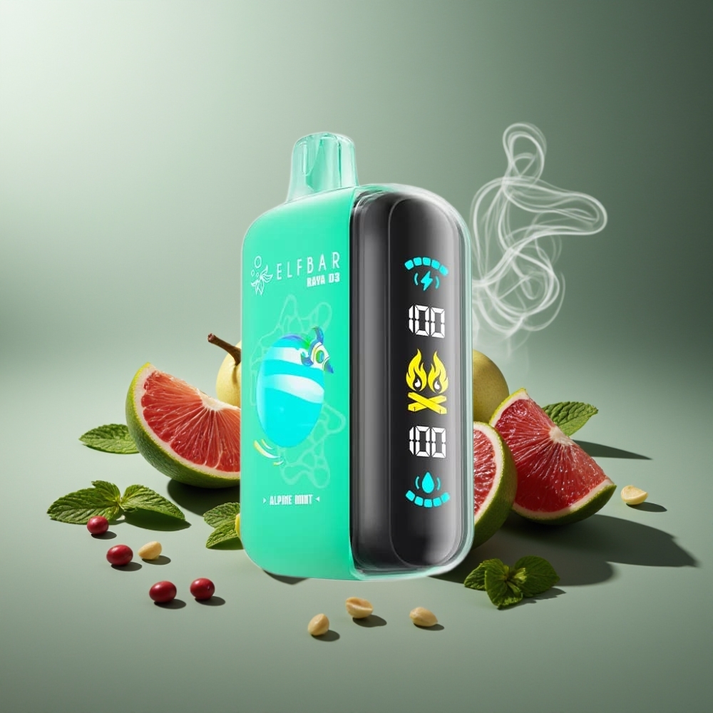 Partihandel Sverige ELF BAR RAYA D3 25000 Puffs Disposable Vape Alpinmynta 23ml 850mAh