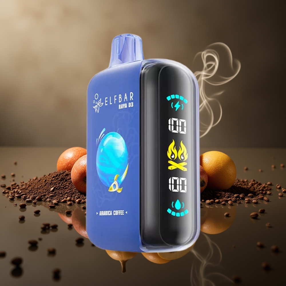 Partihandel Sverige ELF BAR RAYA D3 25000 Puffs Engångs Vape Arabica Kaffe 23ml 850mAh Type-C