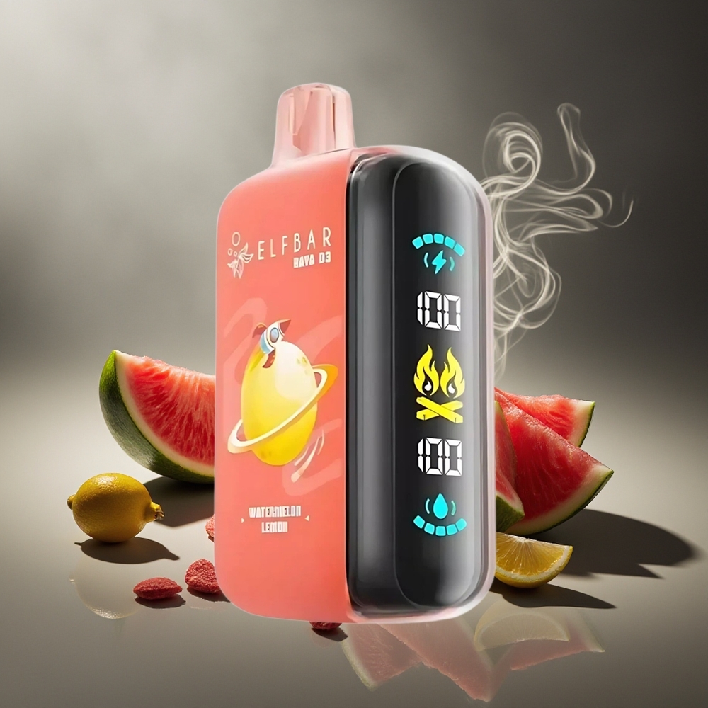 Partihandel Sverige ELF BAR RAYA D3 25000 Puffs Laddningsbar Vattenmelon Citron 23ml 850mAh