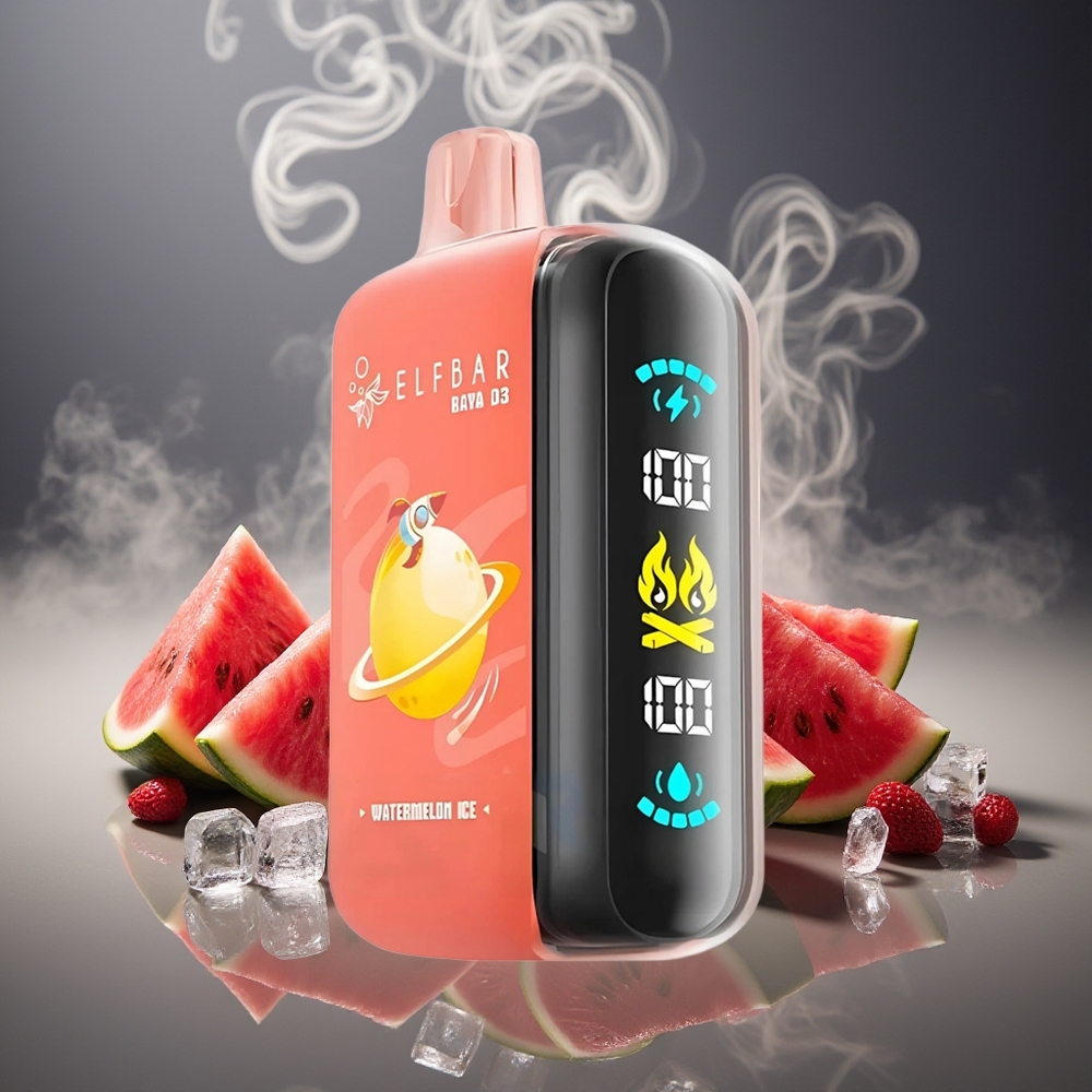 Partihandel Sverige ELF BAR RAYA D3 25000 Puffs Laddningsbar Vattenmelon Is Typ-C 23ml