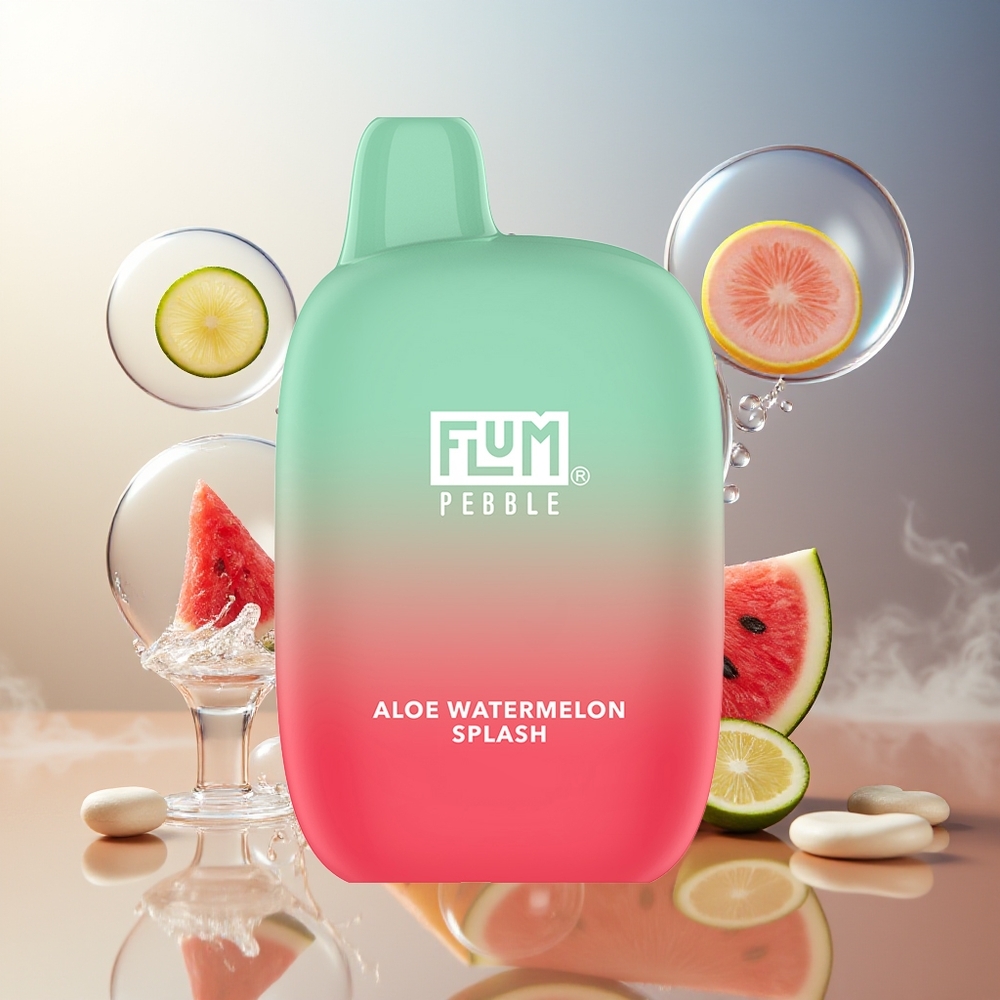 Partihandel Sverige FLUM Pebble 6000 Aloe Vattenmelon Splash 10ml Mesh 5% 500mAh Type-C