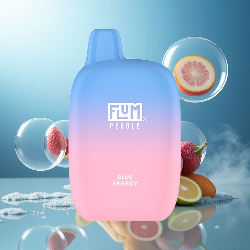 Partihandel Sverige FLUM Pebble 6000 Blå Energi Mesh Coil 10ml 5% Typ-C