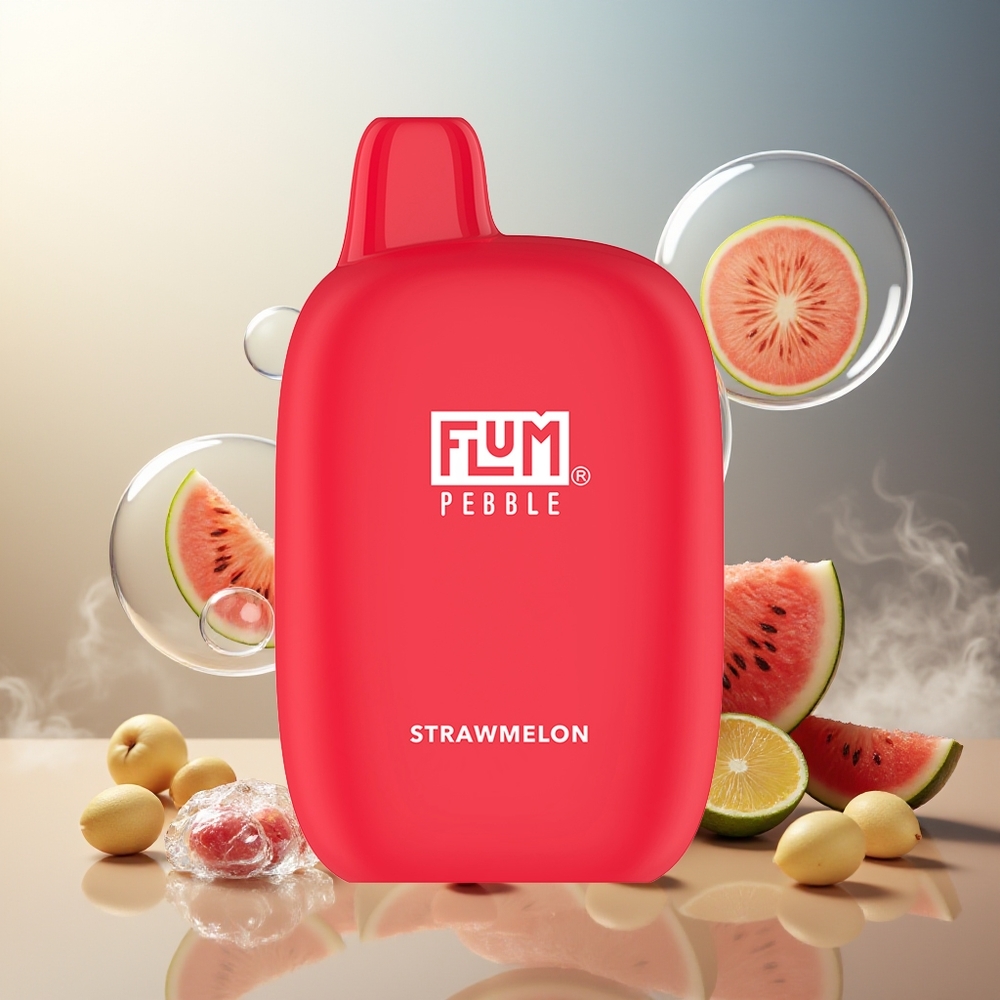 Partihandel Sverige FLUM Pebble 6000 Jordgubbe Melon 10ml 5% 500mAh Mesh Type-C