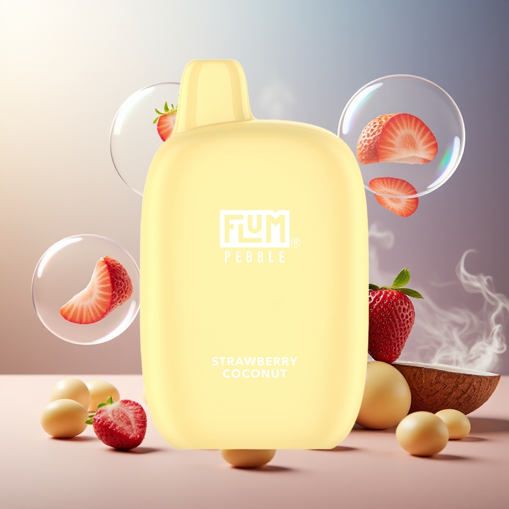Partihandel Sverige FLUM Pebble 6000 Puffs 10ml 5% Jordgubb Kokosnöt