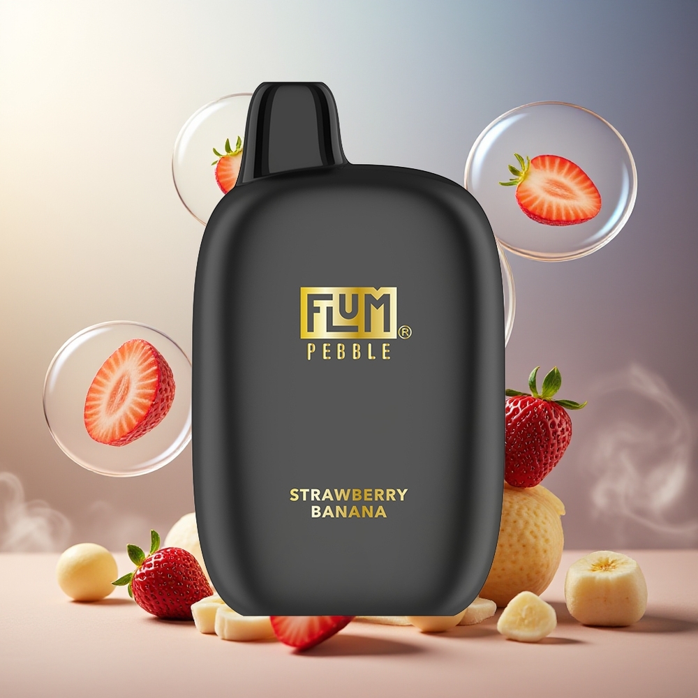 Partihandel Sverige FLUM Pebble 6000 Puffs 10ml 5% Nikotin Jordgubb Banan