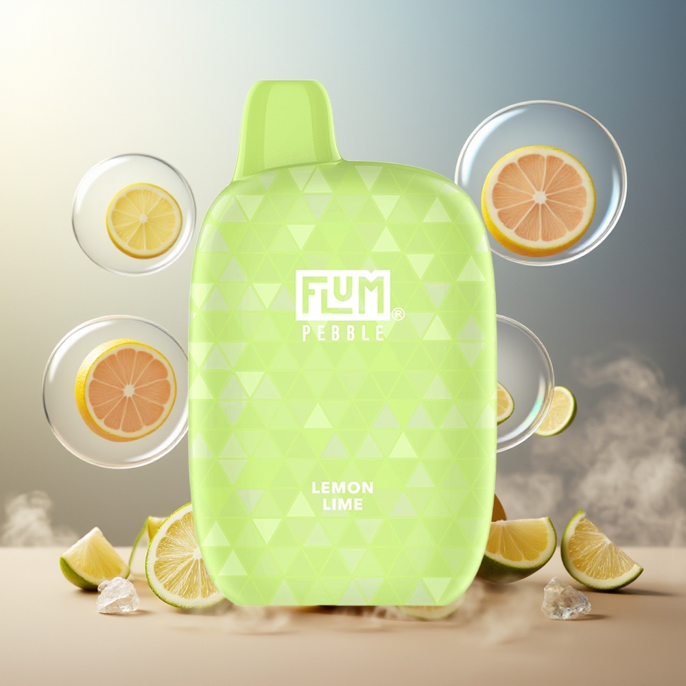 Partihandel Sverige FLUM Pebble 6000 Puffs Citron Lime 10ml 5% 500mAh Mesh Coil Type-C