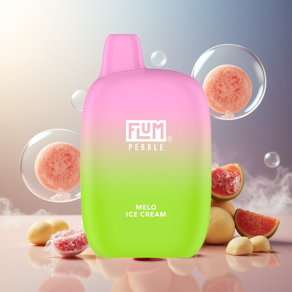 Partihandel Sverige FLUM Pebble 6000 Puffs Engångs Vape Melo Glass 10ml 5% 500mAh Mesh Coil Type-C