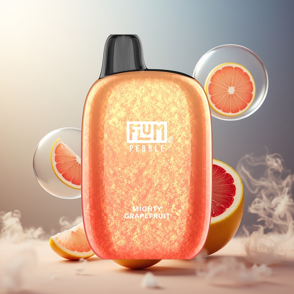 Partihandel Sverige FLUM Pebble 6000 Puffs Engångs Vape Mighty Grapefrukt 10ml 5% 500mAh Mesh Coil Typ-C