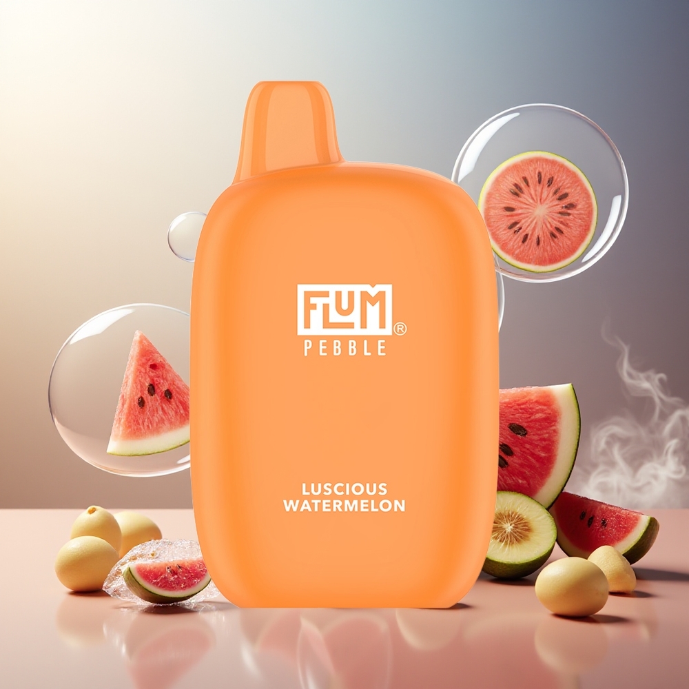 Partihandel Sverige FLUM Pebble 6000 Puffs Engångs Vape Saftig Vattenmelon 10ml 5% 500mAh Mesh Coil Type-C