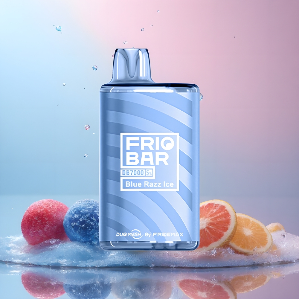 Partihandel Sverige FRIOBAR DB7000 Engångs Vape Blå Hallon Is 7000 puffar 16mL