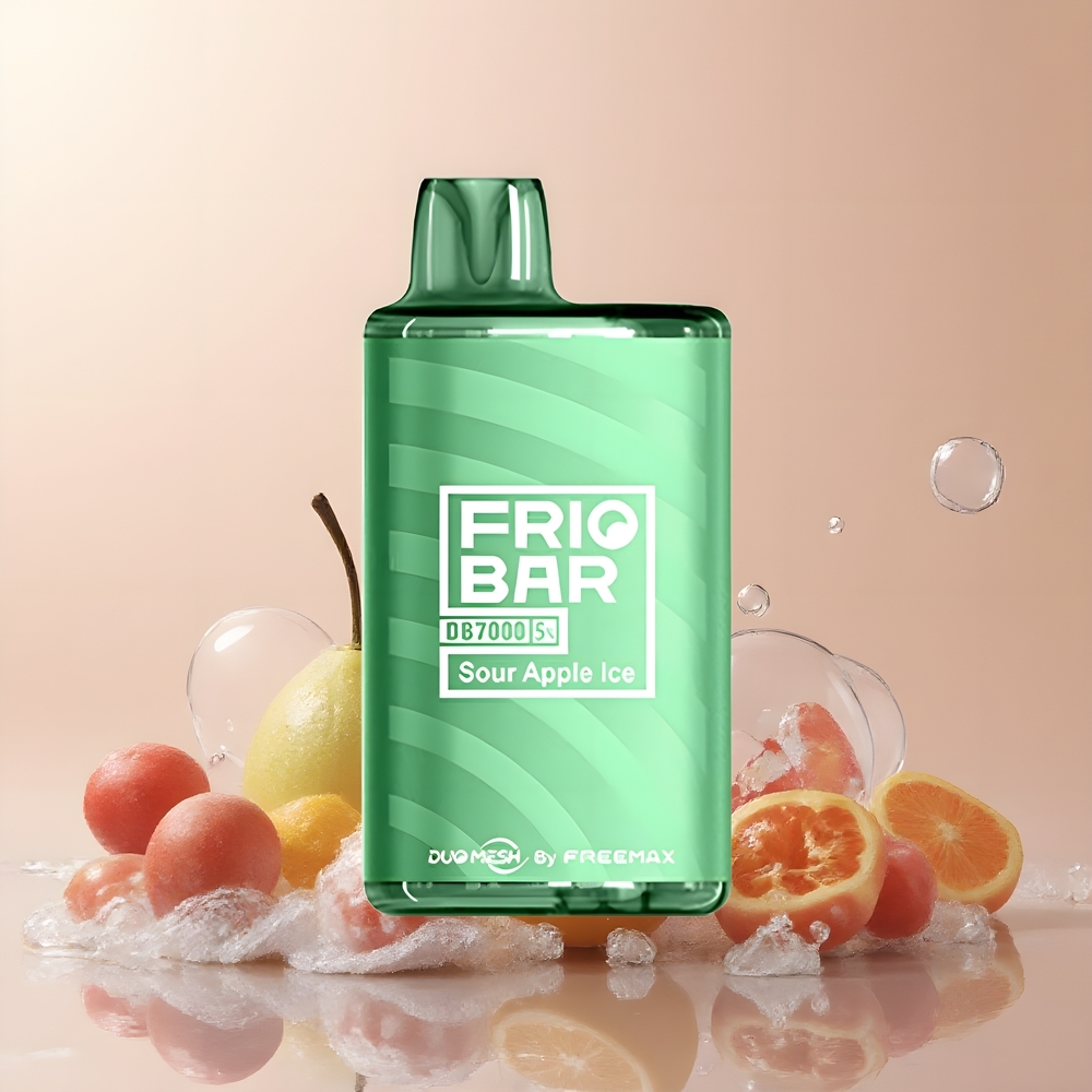 Partihandel Sverige FRIOBAR DB7000 Engångsvape Sur Äpple Is 7000 puffar 16mL 50mg/mL