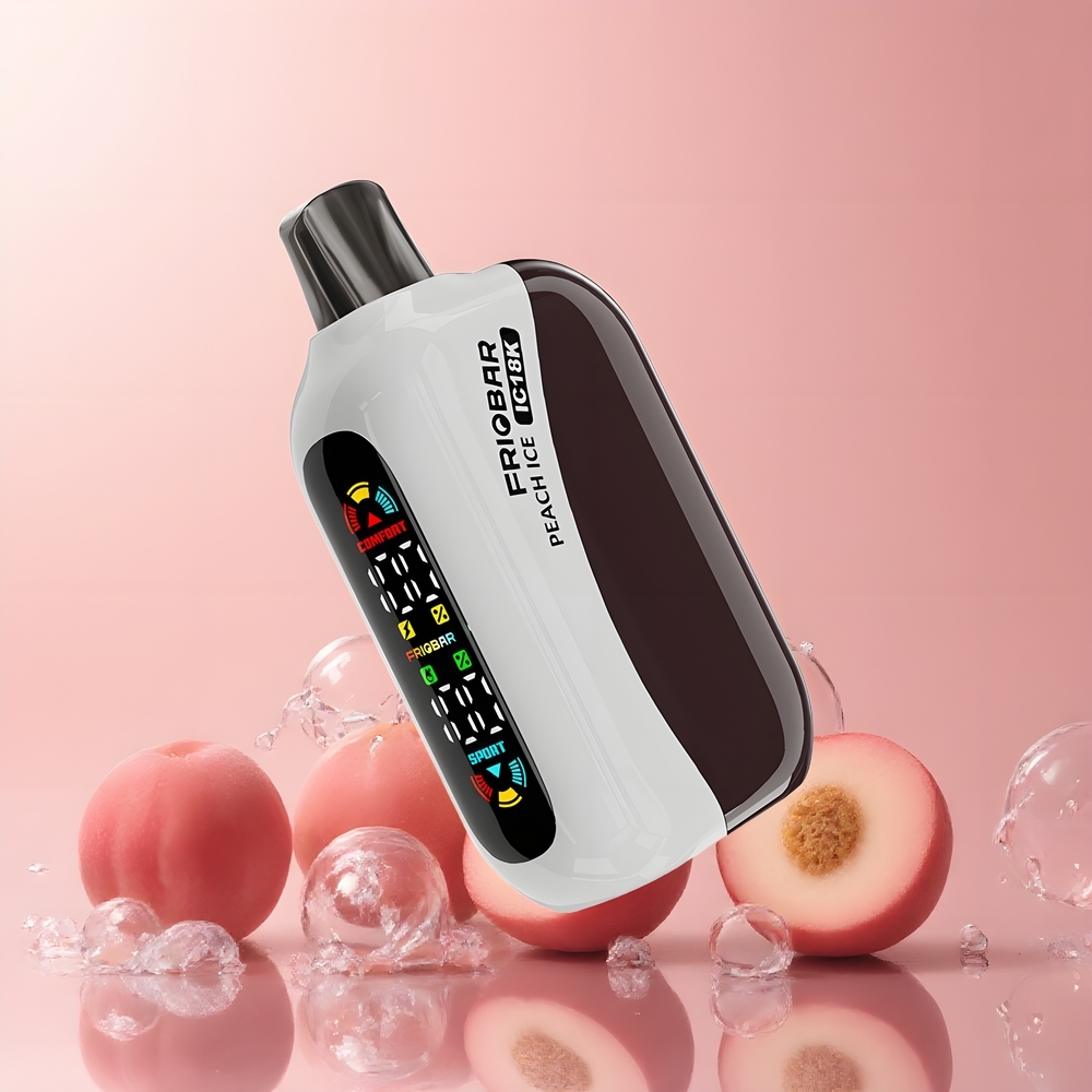 Partihandel Sverige FRIOBAR IC18K 18000 Dubbel Förbrukningsbar Vape Persika Is