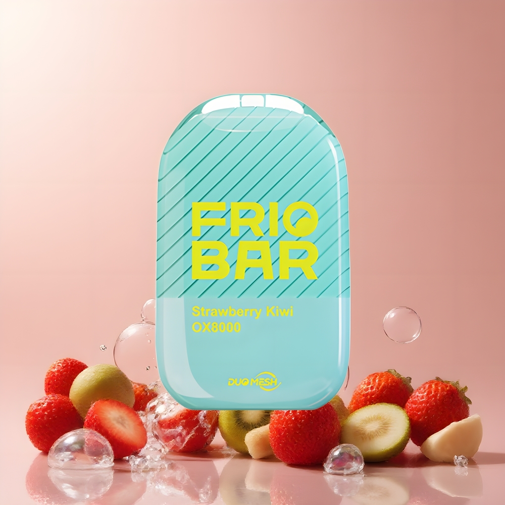Partihandel Sverige FRIOBAR OX8000 16mL 8000 puffar Jordgubbe Kiwi 5st