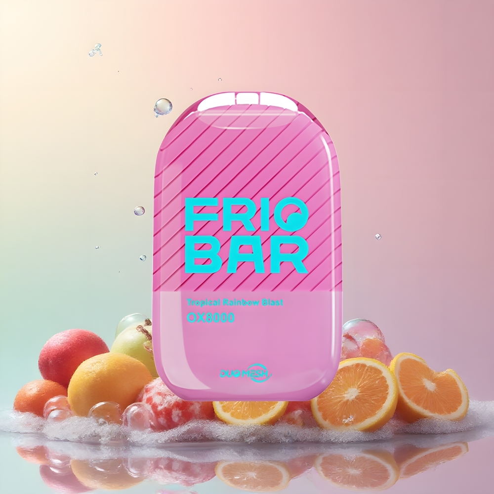 Partihandel Sverige FRIOBAR OX8000 Engångs Vape Tropisk Regnbåge Blast 8000 puffar 16mL
