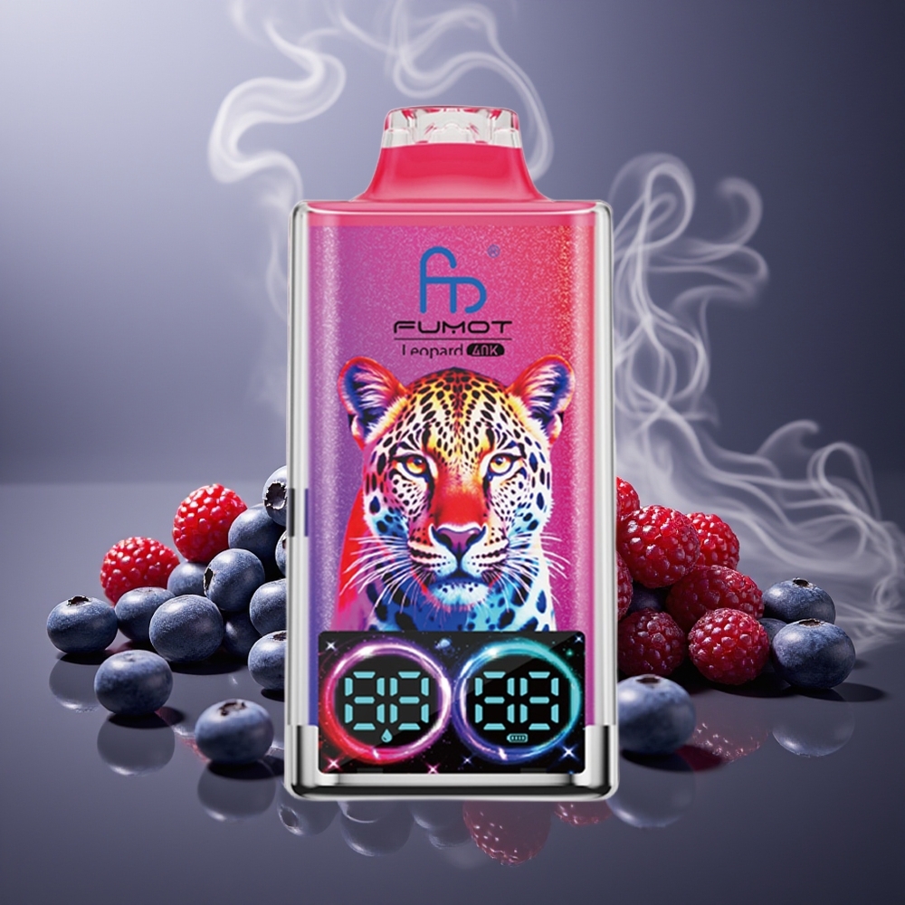 Partihandel Sverige Fumot Leopard 40K Puffs 5% Nicotine Dual Mesh Disposable Vape Blåbär Körsbär Tranbär