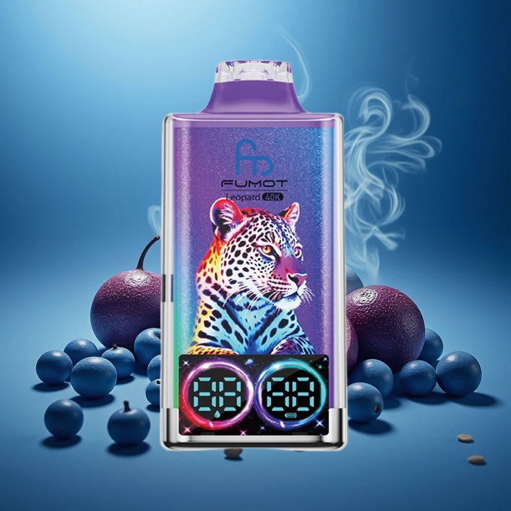 Partihandel Sverige Fumot Leopard 40K Puffs 5% Nicotine Dual Mesh Herr Blå