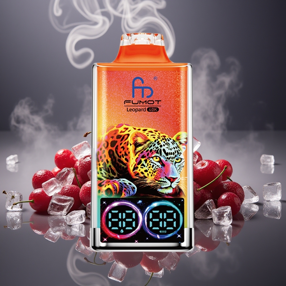 Partihandel Sverige Fumot Leopard 40K Puffs Dual Mesh 5% Nikotin Körsbär Is Disposable Vape