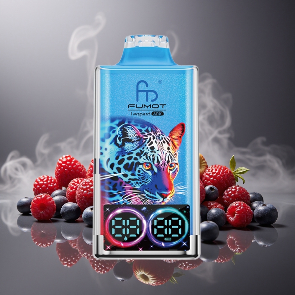 Partihandel Sverige Fumot Leopard 40K Puffs Engångs Vape Blandade Bär Dual Mesh 5% Nicotine Type-C