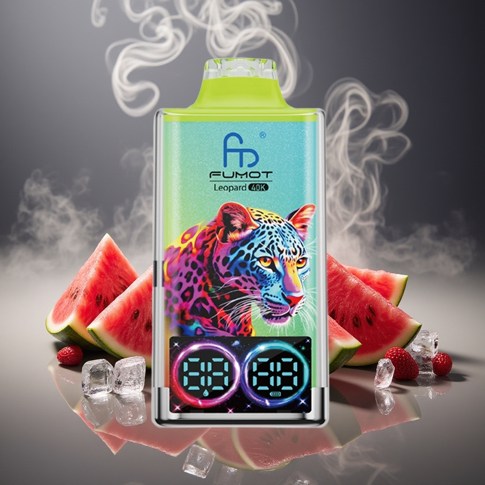 Partihandel Sverige Fumot Leopard 40K Puffs Engångs Vattenmelon Is 5% Nicotine Dual Mesh Type-C