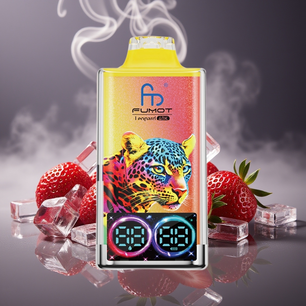 Partihandel Sverige Fumot Leopard 40K Puffs Engångsvape Jordgubb Is 700mAh Dual Mesh Type-C