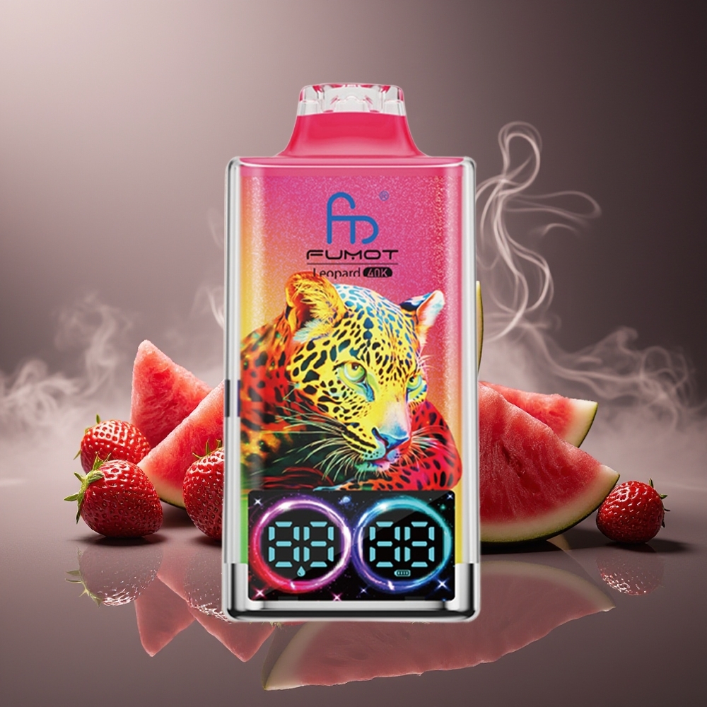 Partihandel Sverige Fumot Leopard 40K Puffs Jordgubb Vattenmelon 5% Nicotine Dual Mesh 700mAh