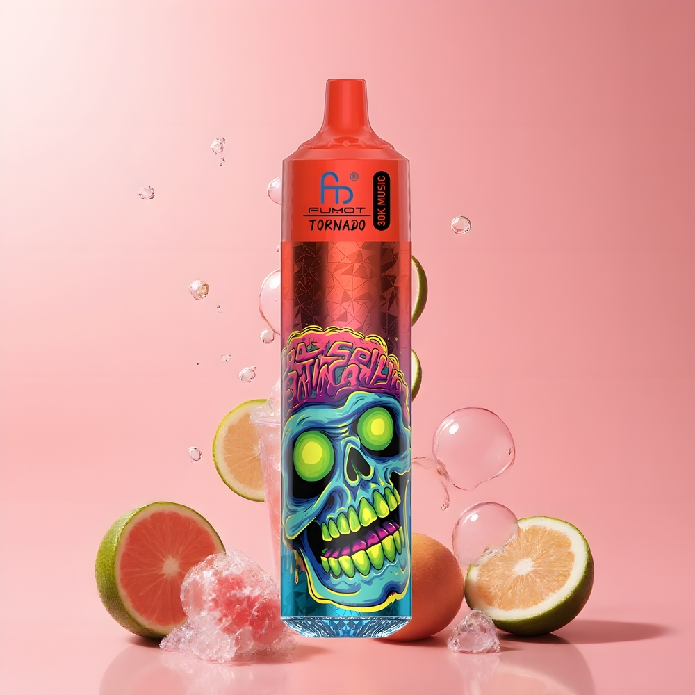 Partihandel Sverige Fumot Randm Tornado 30000 Puffs 30mL 5% LED Rosa Citron