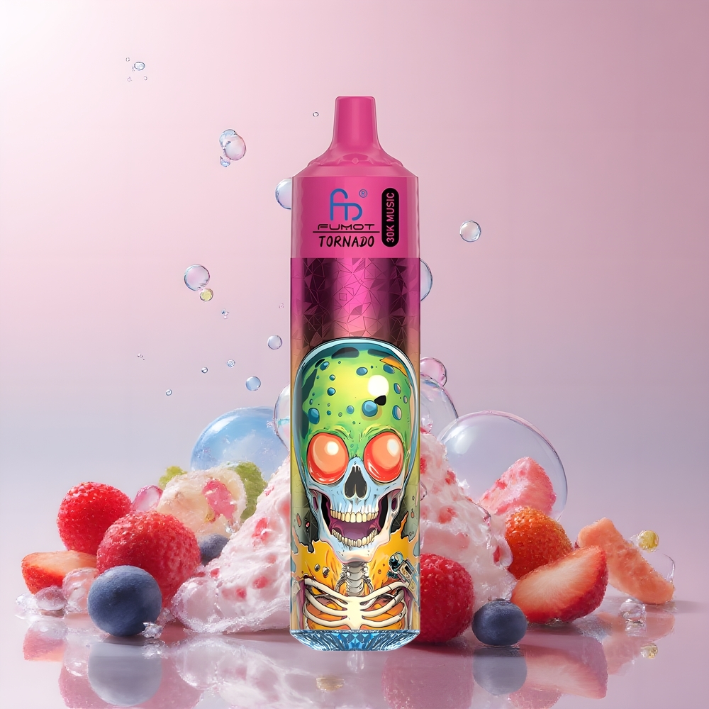Partihandel Sverige Fumot Randm Tornado 30000 Puffs Blåbär Jordgubb Hallon Glass 30mL 600mAh
