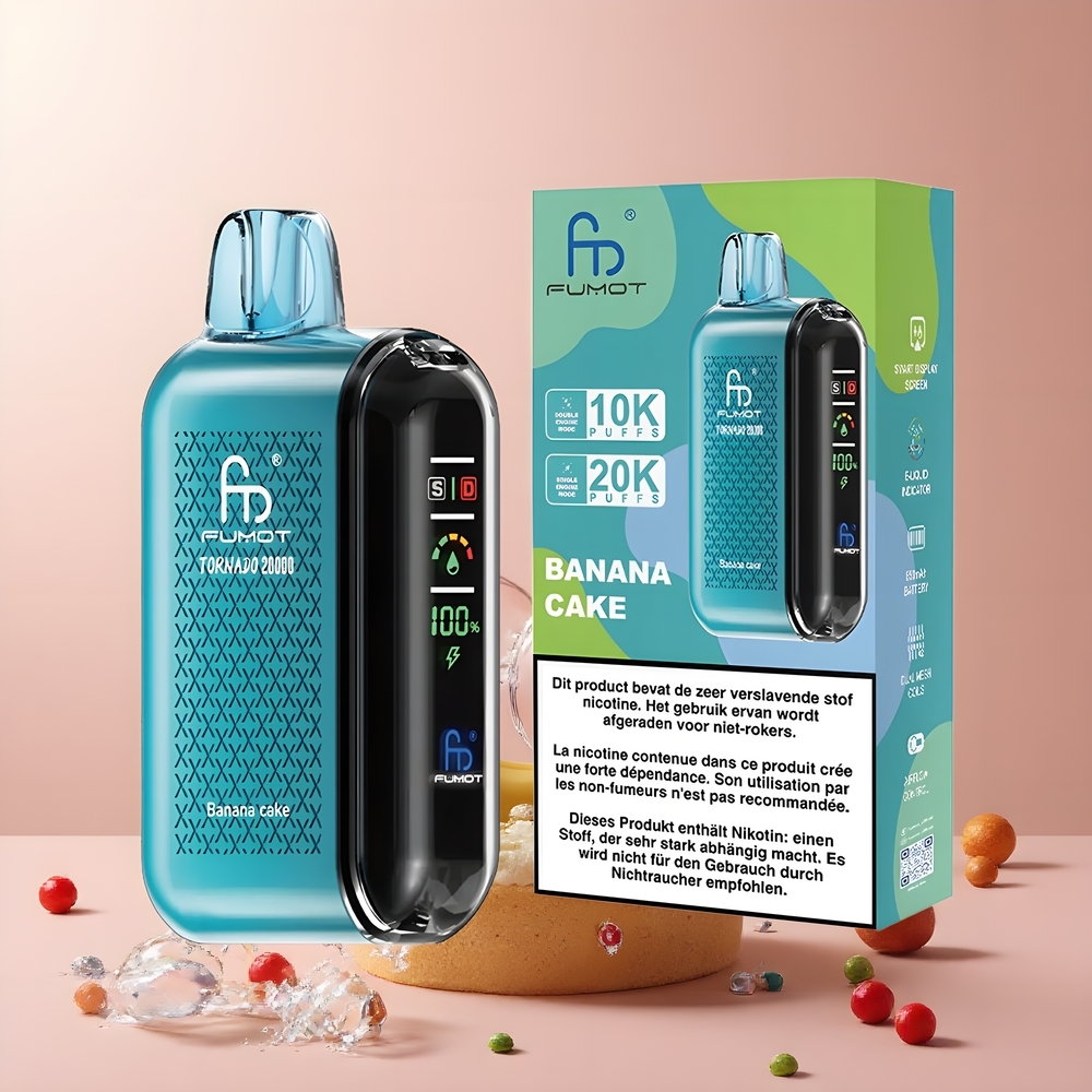 Partihandel Sverige Fumot Tornado 20000 Puffs Dual Mesh Banankaka