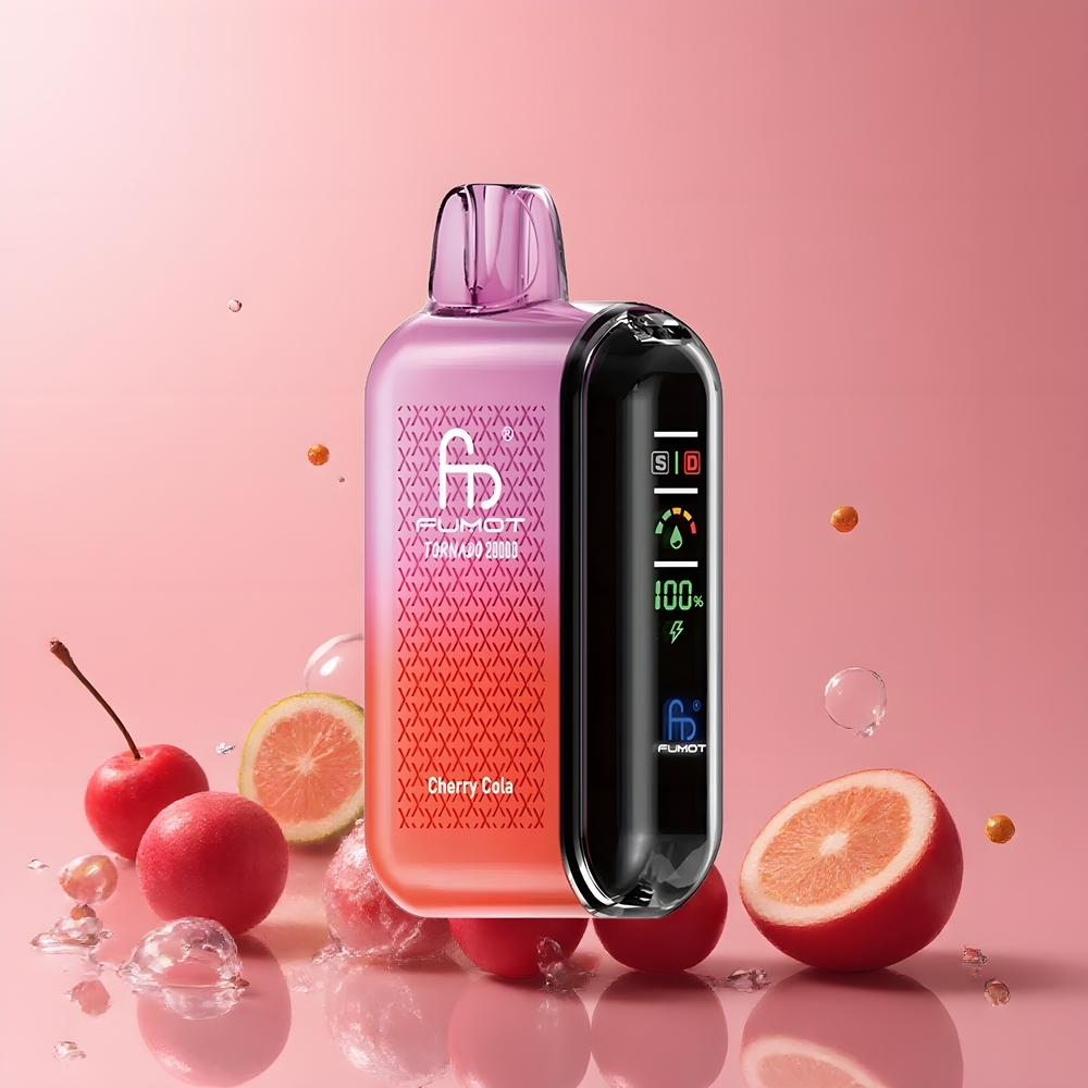Partihandel Sverige Fumot Tornado 20000 Puffs Dual Mesh Cherry Cola