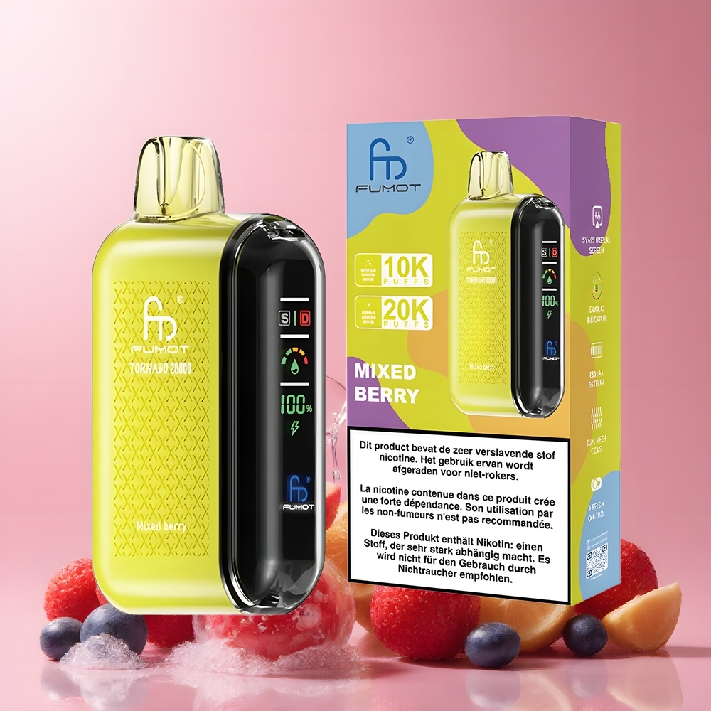 Partihandel Sverige Fumot Tornado 20000 Puffs Dual Mesh Coil Blandade Bär