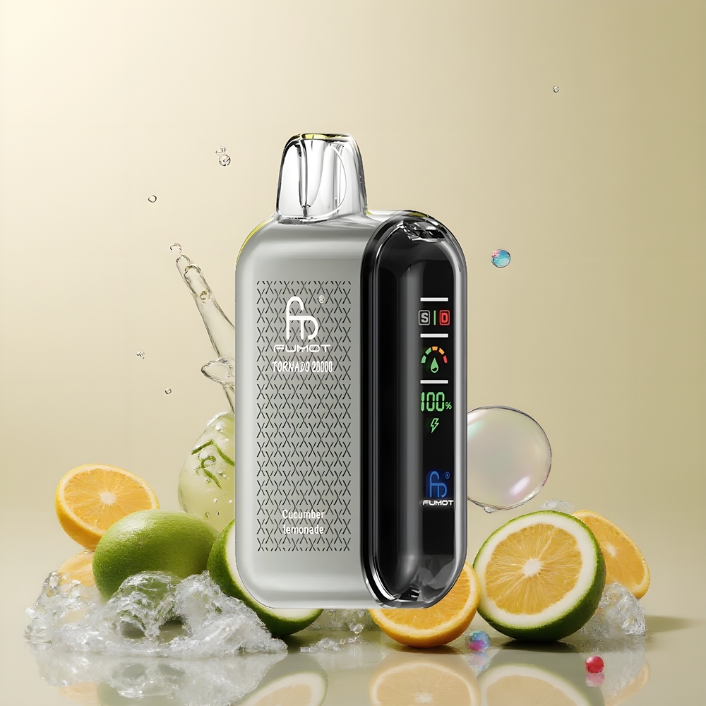 Partihandel Sverige Fumot Tornado 20000 Puffs Dual Mesh Coil Gurkmeja Lemonad