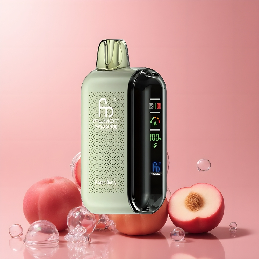 Partihandel Sverige Fumot Tornado 20000 Puffs Dual Mesh Persika Bär Smart Display