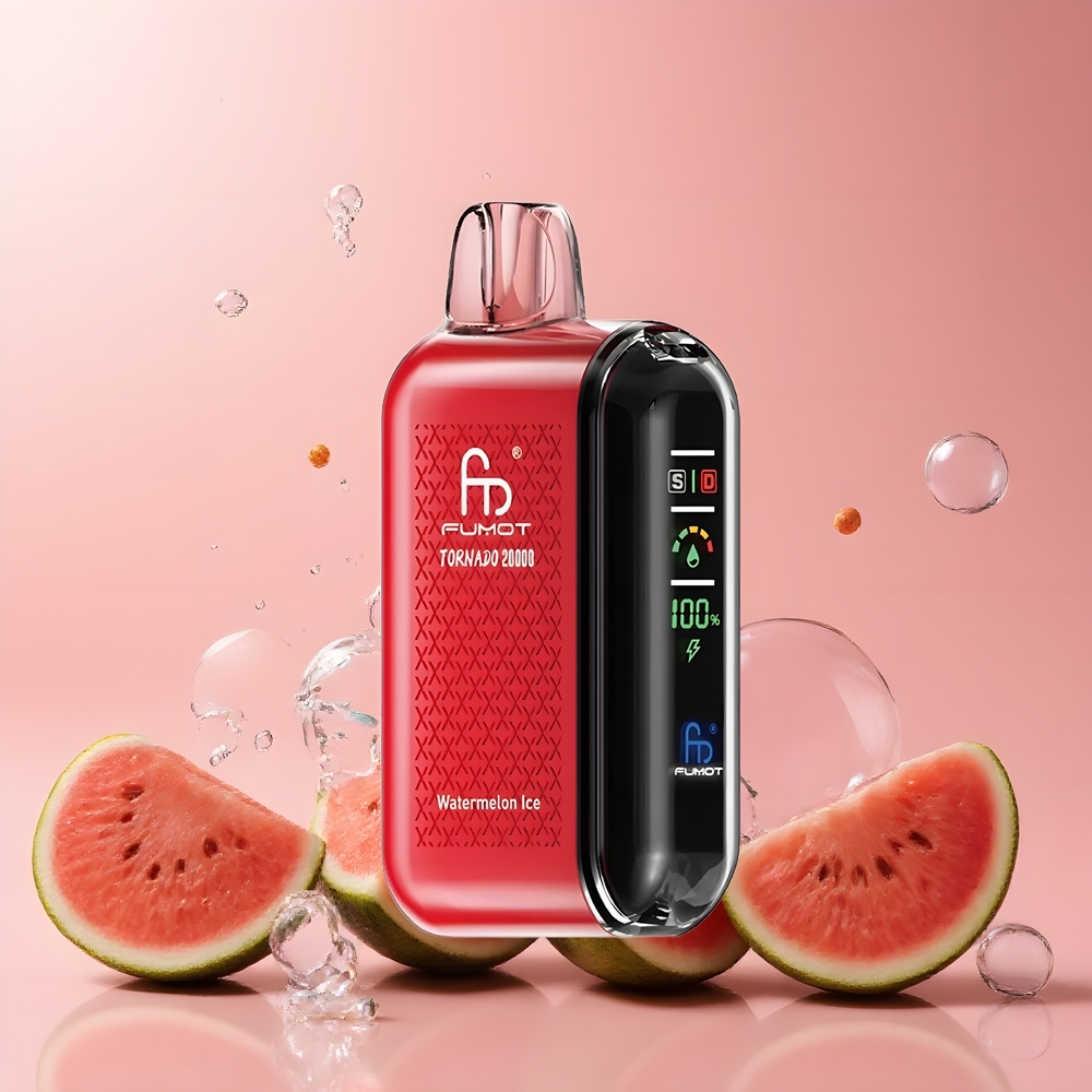 Partihandel Sverige Fumot Tornado 20000 Puffs Vattenmelon Is Dual Mesh Coil Smart Display