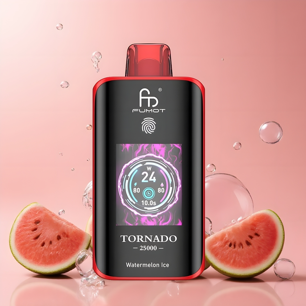 Partihandel Sverige Fumot Tornado 25000 Puffs 700mAh Typ-C Vattenmelon Is