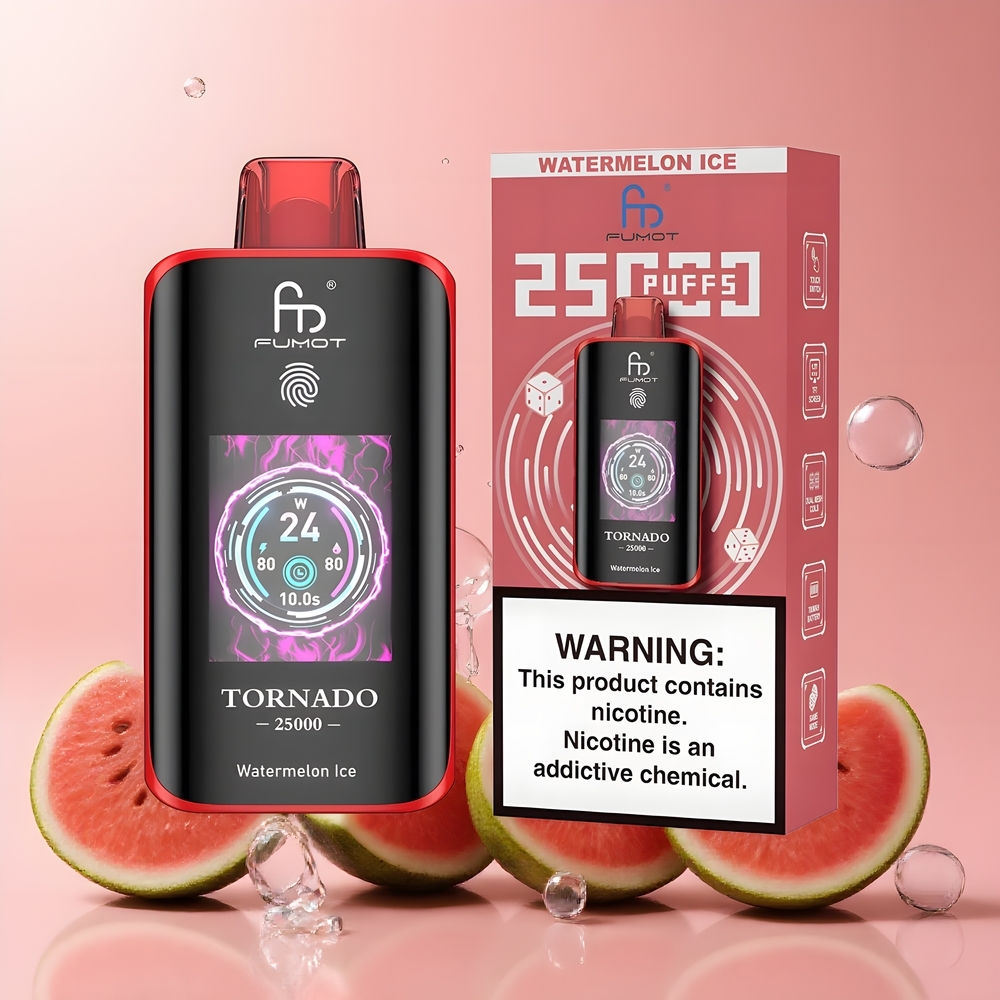 Partihandel Sverige Fumot Tornado 25000 Puffs 700mAh Typ-C Vattenmelon Is