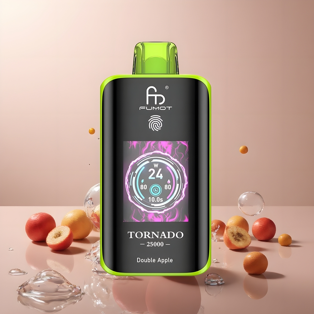Partihandel Sverige Fumot Tornado 25000 Puffs Dubbel Äpple 700mAh 20ml Typ-C