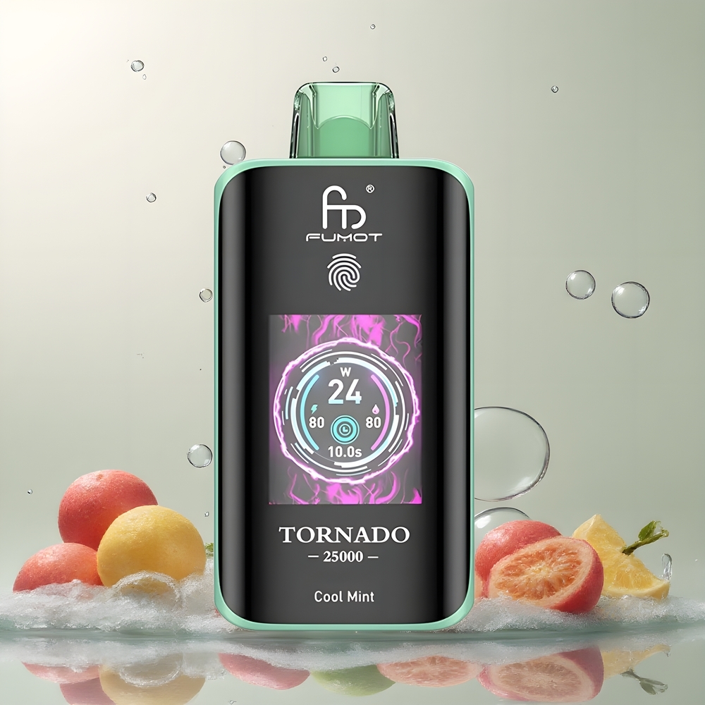Partihandel Sverige Fumot Tornado 25000 Puffs E-läskning Kylmynt Typ-C 700mAh 20ml