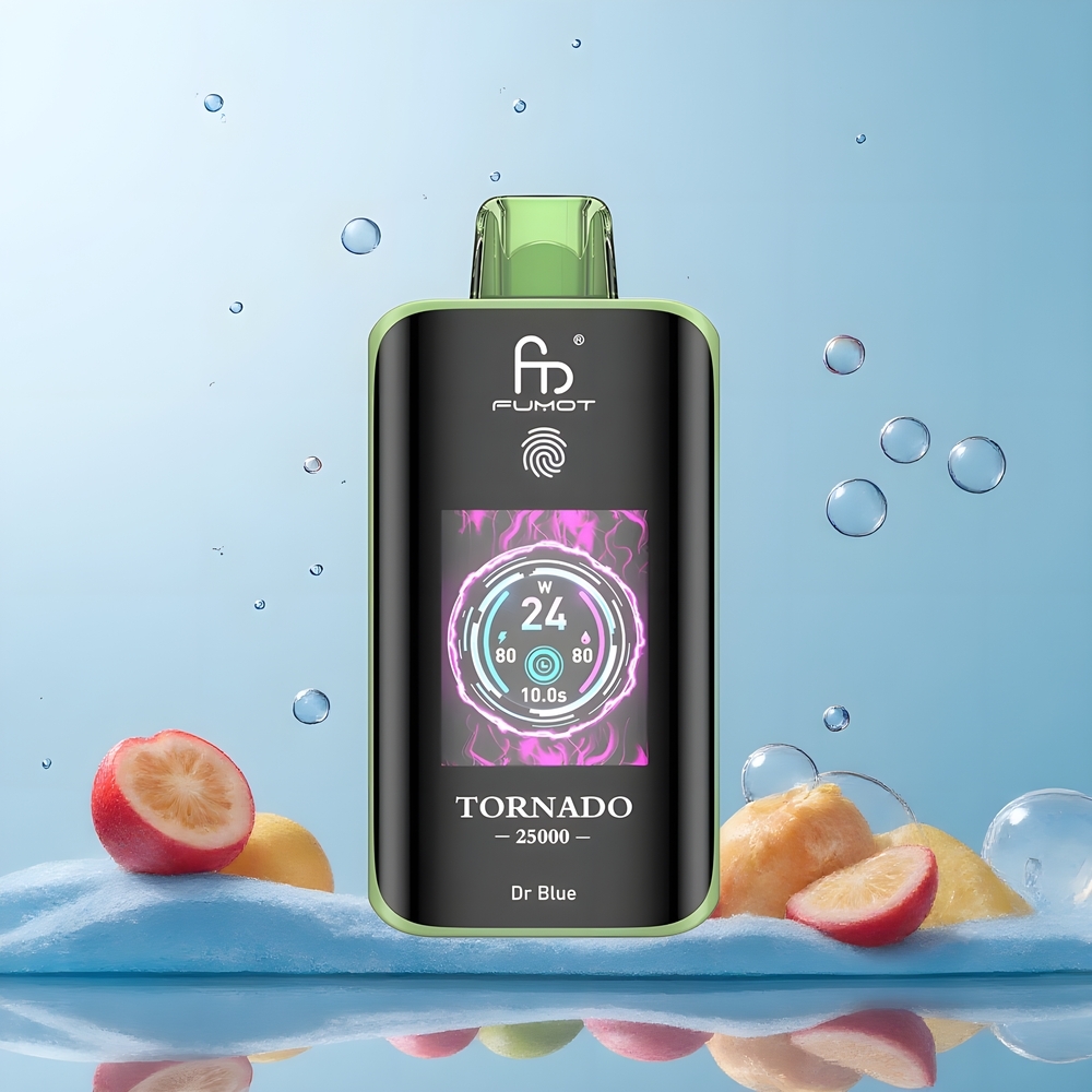 Partihandel Sverige Fumot Tornado 25000 Puffs HD Skärm 700mAh 20ml Dr Blå