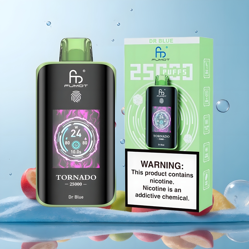Partihandel Sverige Fumot Tornado 25000 Puffs HD Skärm 700mAh 20ml Dr Blå