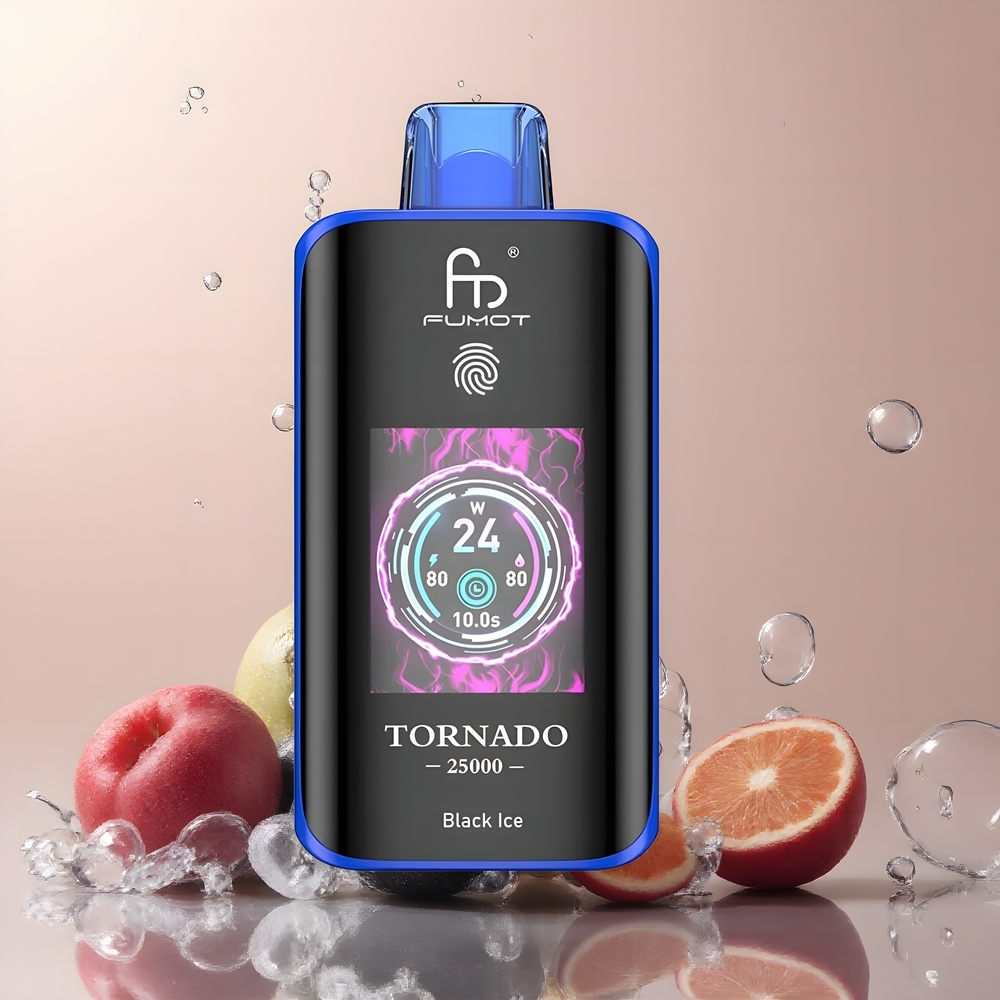 Partihandel Sverige Fumot Tornado 25000 Puffs HD Skärm 700mAh 20ml Svart Is