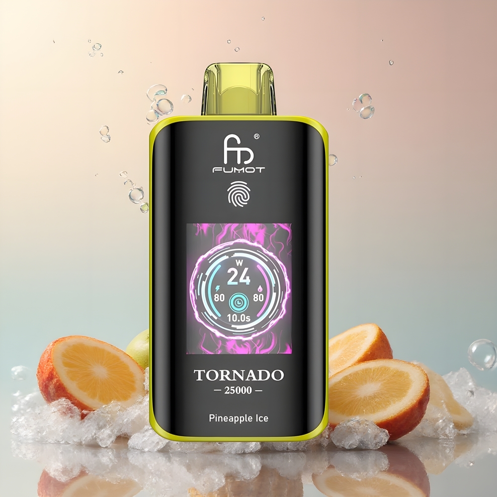 Partihandel Sverige Fumot Tornado 25000 Puffs HD Skärm 700mAh Ananas Is