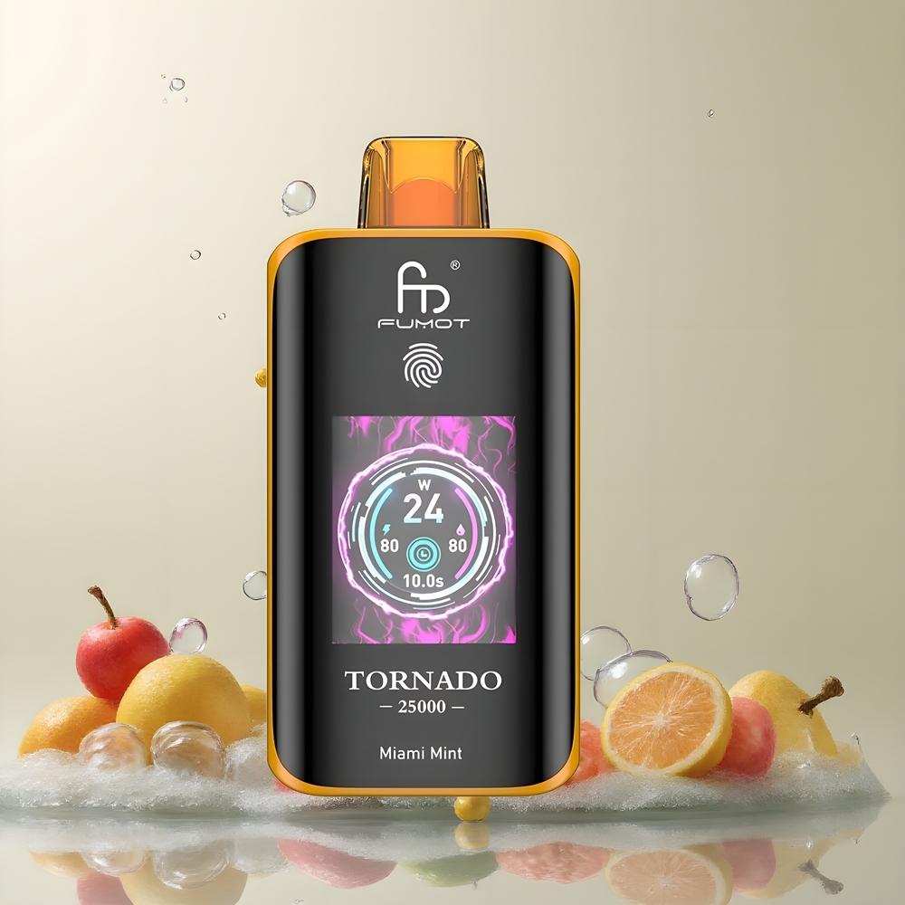 Partihandel Sverige Fumot Tornado 25000 Puffs HD Skärm 700mAh Miami Mynta
