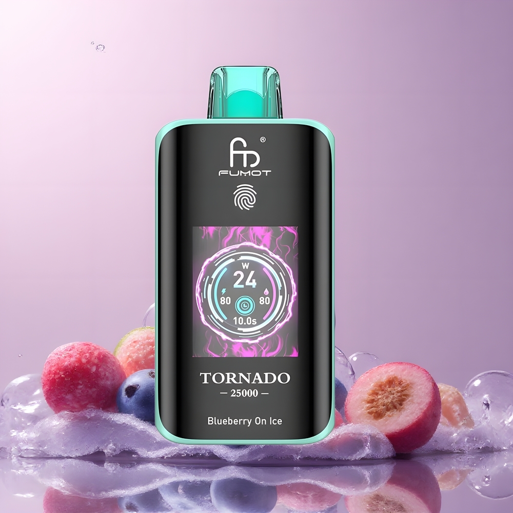 Partihandel Sverige Fumot Tornado 25000 Puffs HD Skärm Laddbar Blåbär På Is