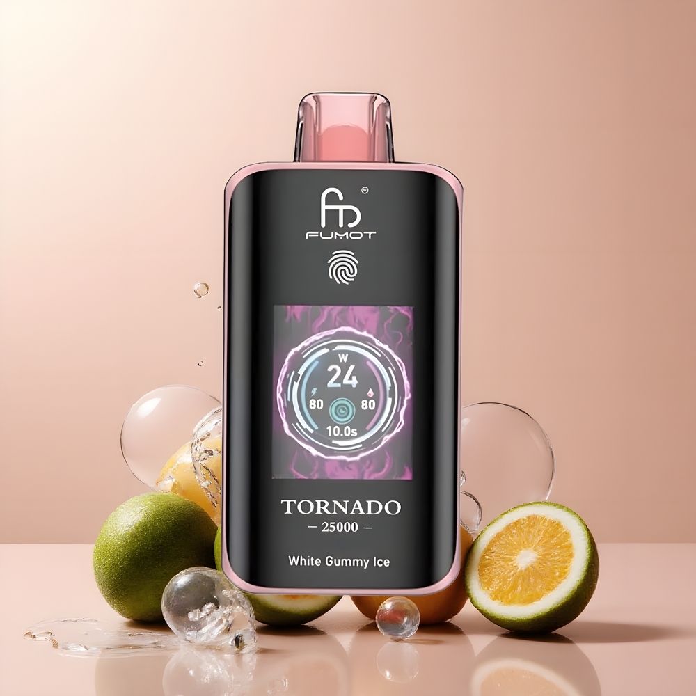 Partihandel Sverige Fumot Tornado 25000 Puffs HD Skärm Laddbar Kiwi Passionfrukt Guava
