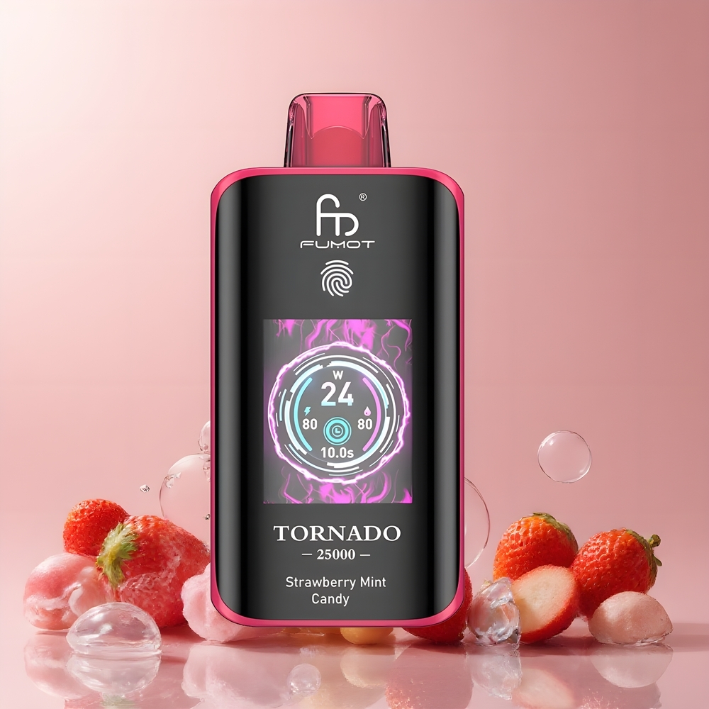 Partihandel Sverige Fumot Tornado 25000 Puffs Jordgubbe Mint Godis 700mAh 20ml